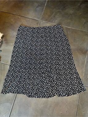 Black & White Polka Dot Midi Skirt